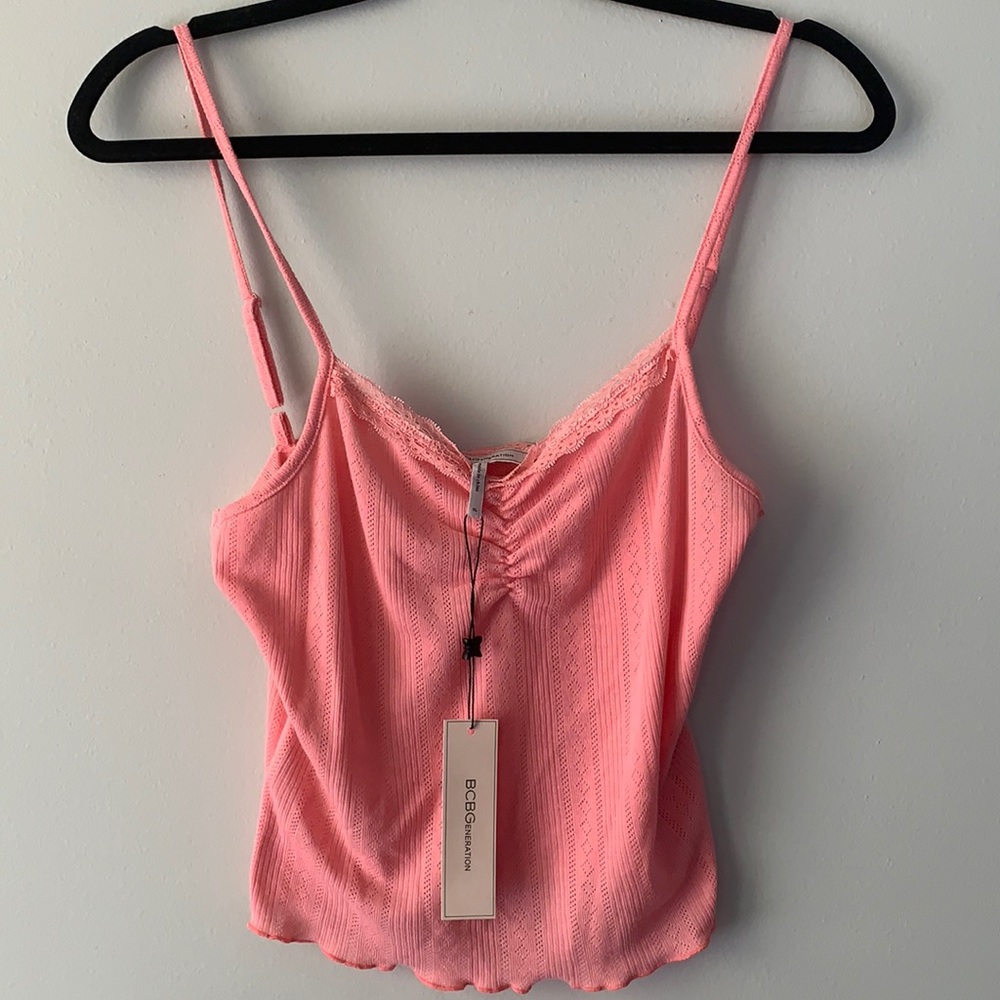 BCBG NWT Pink Cami Tank Crop Top